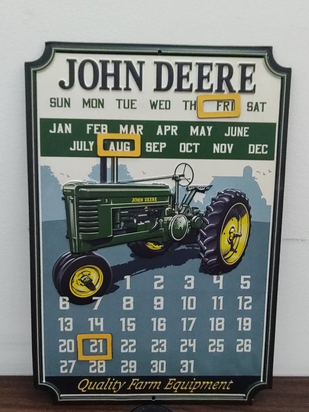 John Deere Farm Tractor Heavy Equipment Metal Tin Sign Shop Wall Decor 15x11